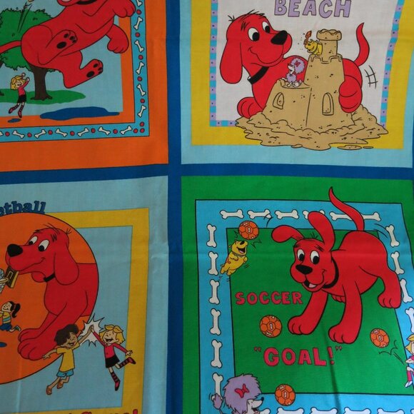 Vintage Cranston Clifford Red Dog Baby Soft Book Fabric Wall Panel Quilt To Sew - Picture 5 of 7